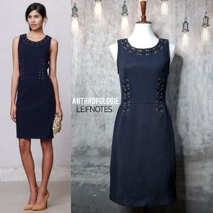 Anthropologie Leifnotes Bodleian Corset dress in Navy Blue, size Medium